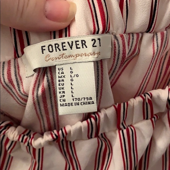 Forever 21 Red and Black Striped Romper - Picture 6 of 6